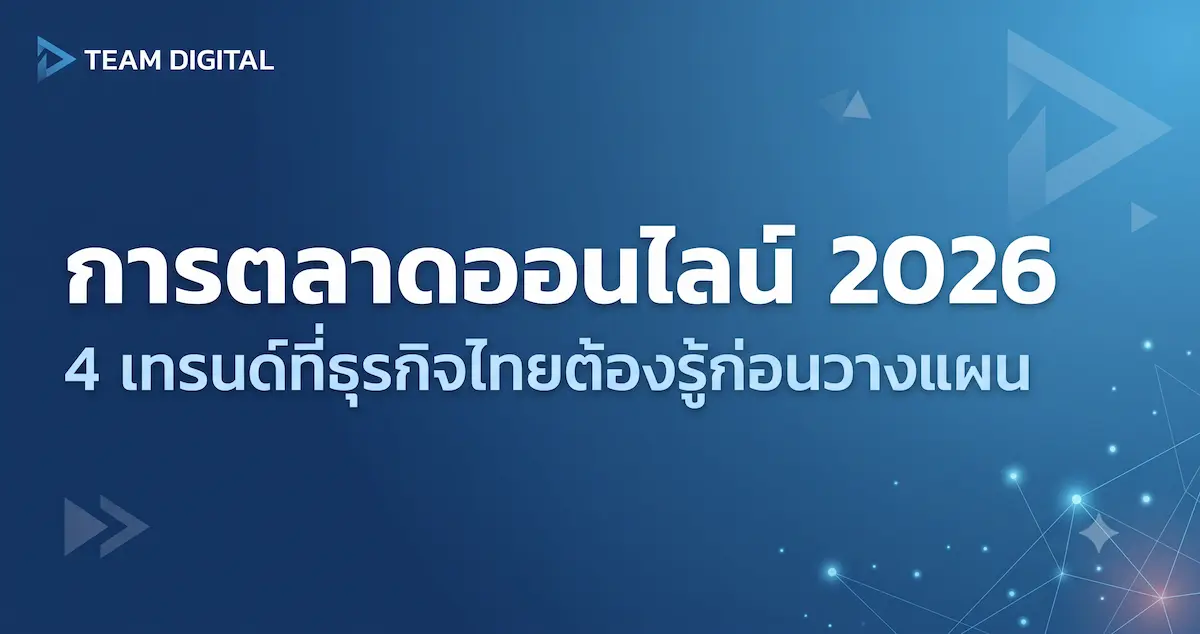 การตลาดออนไล�น์ 2026: 4 เทรนด์ที่ธุรกิจไทยต้องรู้ก่อนวางแผน